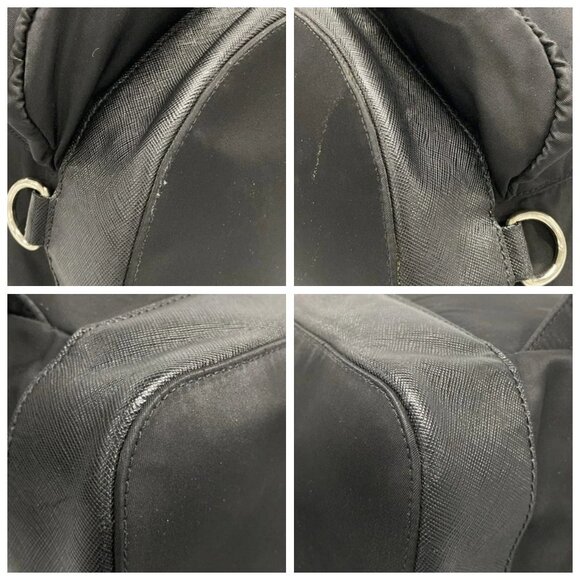 PRADA - Black Nylon Saffiano Leather Backpack 656-073125 - Picture 6 of 13